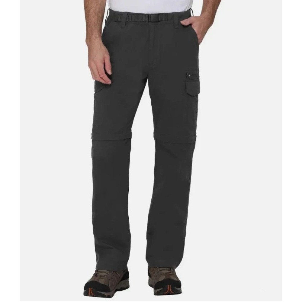 BC Clothing Mens Belted Convertible Pant Gray Cargo L x 29